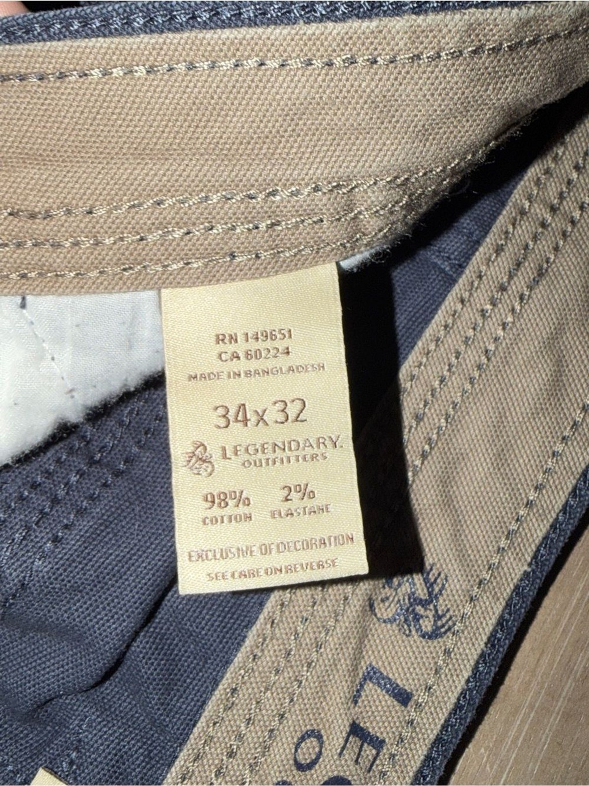 Legendary Outfitters Men’s Utility Work Pants 34×32 Navy Stretch Cargo