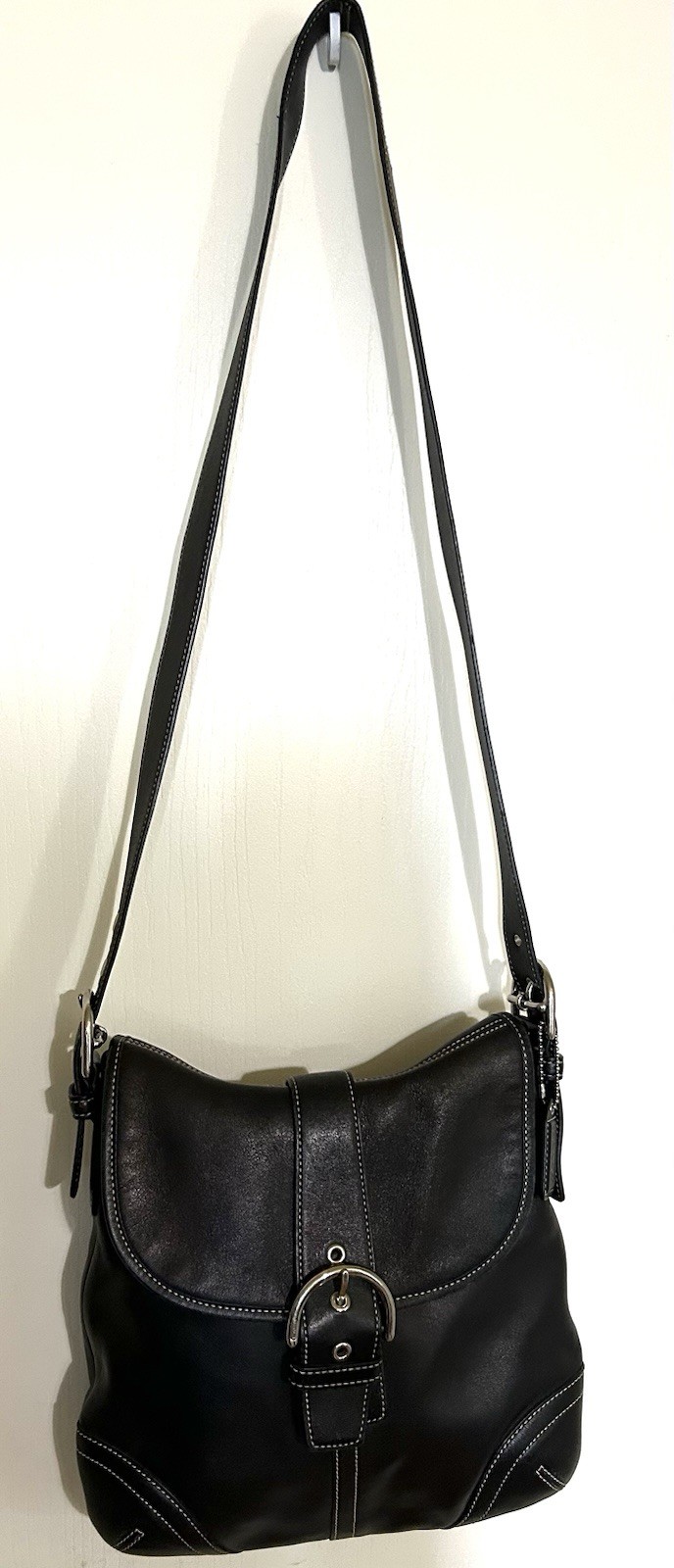 Coach #9480 Black Leather SoHo Shoulder Cross Body Bag, hang tag