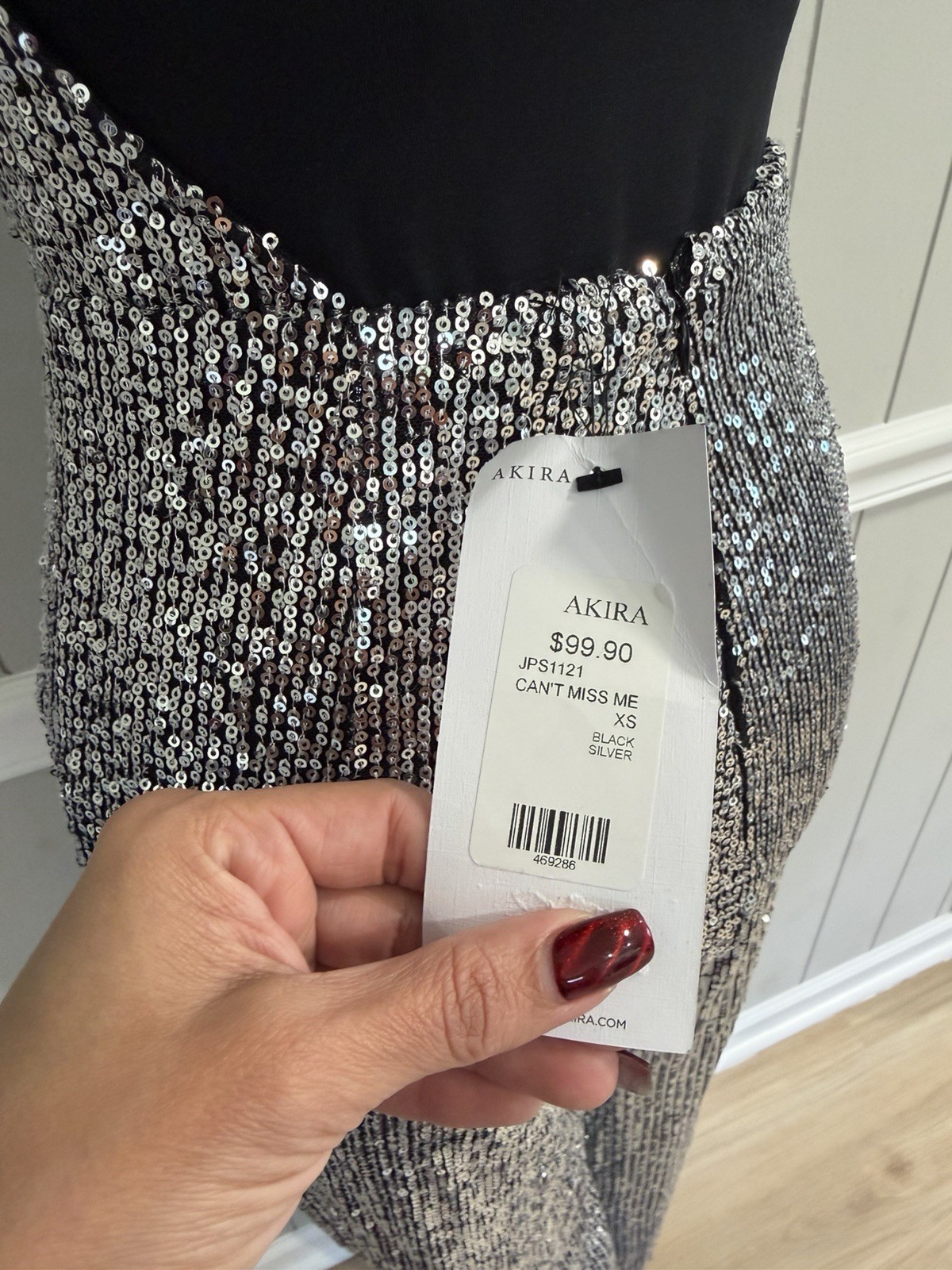 AKIRA Silver Sequin Halter Jumpsuit XS New With Tags Straight Leg Party Clubwear