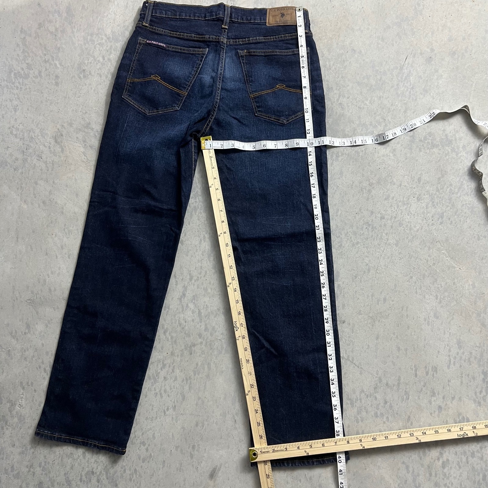 U.S. Polo Assn. Active Stretch Slim Jeans Sz. 32X30 (Fits 32X28) Dark Wash Vtg