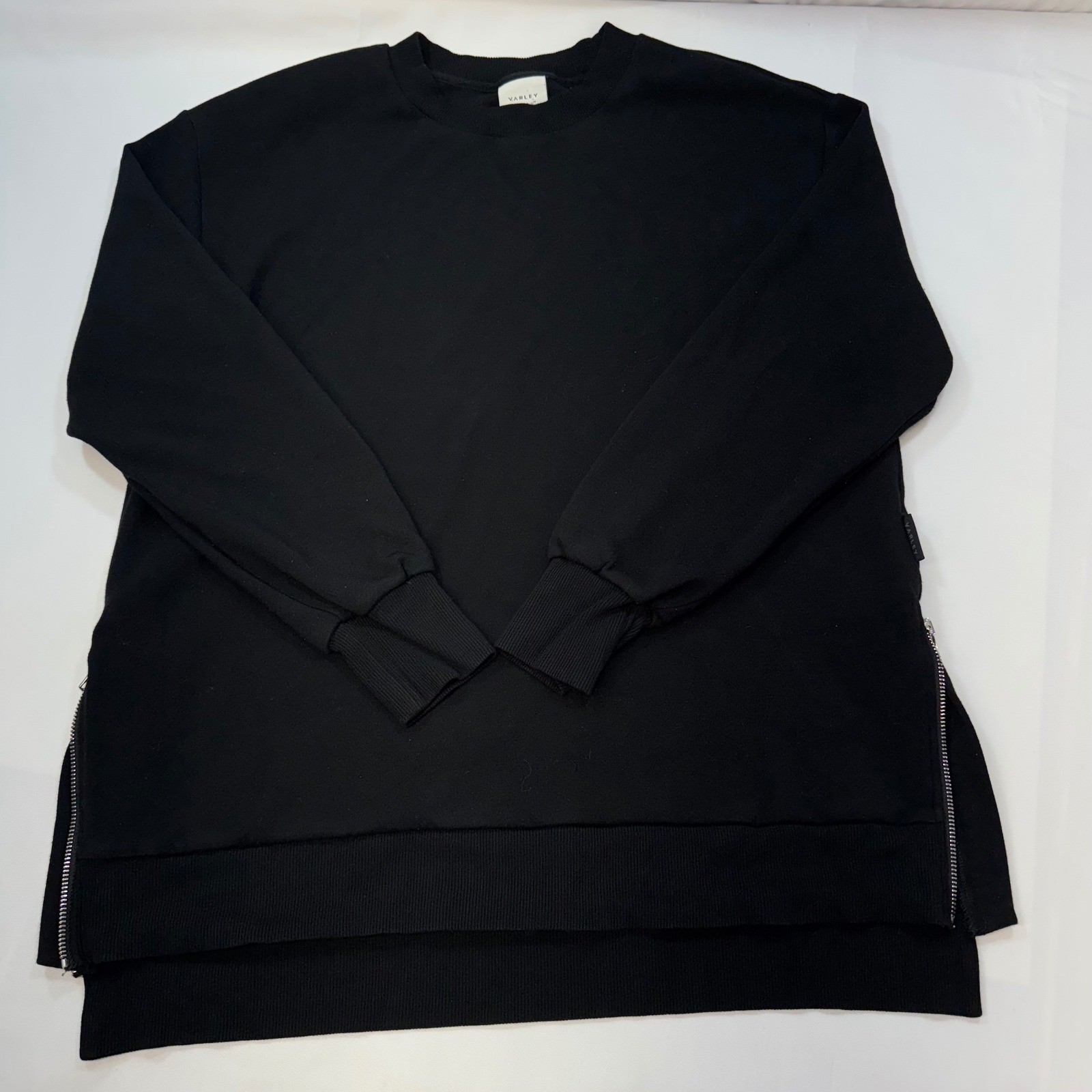 Varley Charter Sweat 2.0 DoubleSoft Black Side Zip Sweatshirt VAR01658 Large