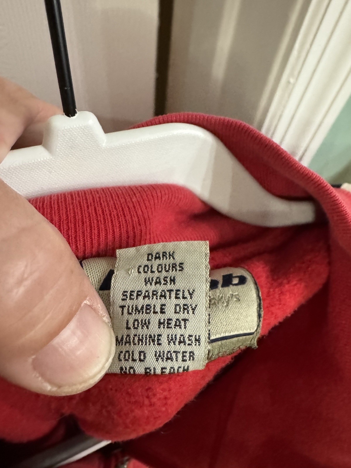 Large Red and White England Zip U Jacket with Pockets