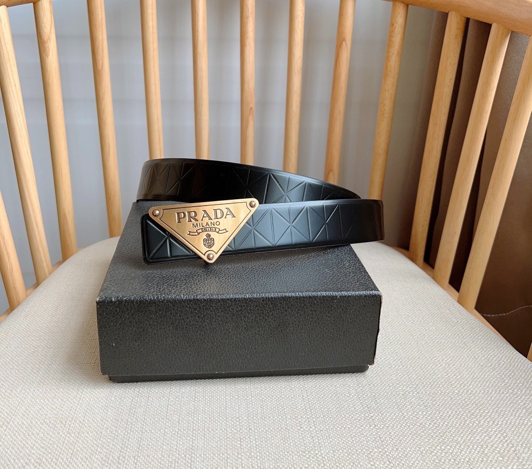Prada men’s leather belt in Black SIZE 85-110