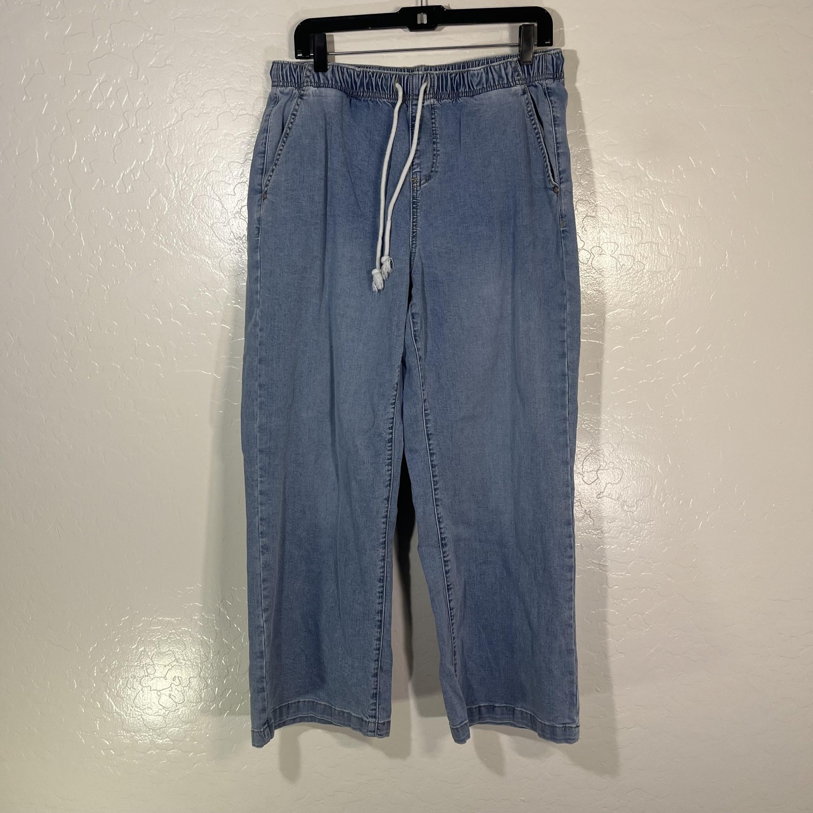 Rebecca Minkoff Jeans Womens 8 Blue Light Wash High Rise Wide Leg Crop Denim