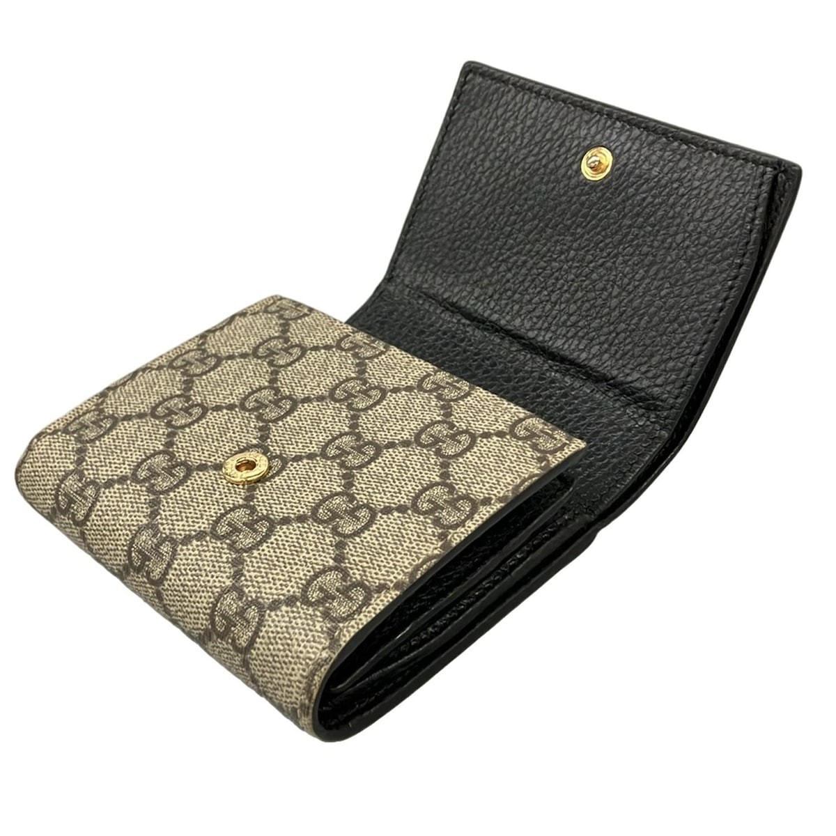 GUCCI GG Marmont/GG Plus/GG Supreme 598587 Black Beige Khaki PVC Leather