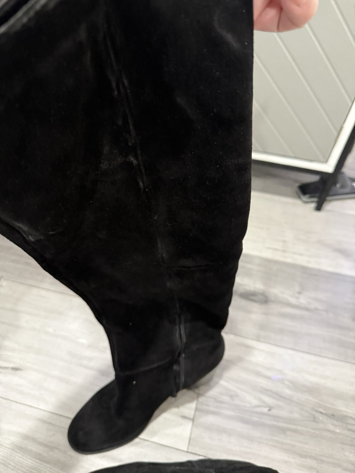 Steve Madden Black Suede Boots Lowheel Size 9 Like New