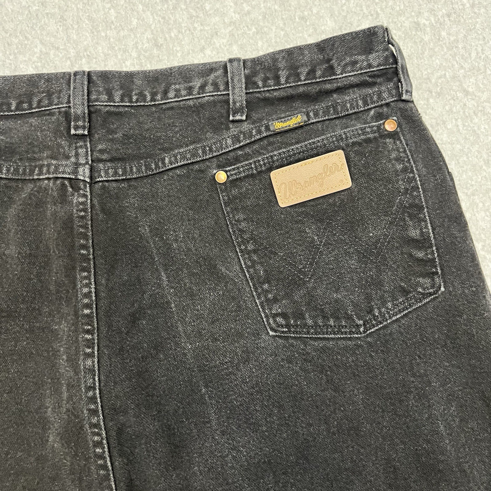 Wrangler Jeans Mens 44×36 (44×34) Black Denim 31MWZ Cowboy cut Original Fit Fade