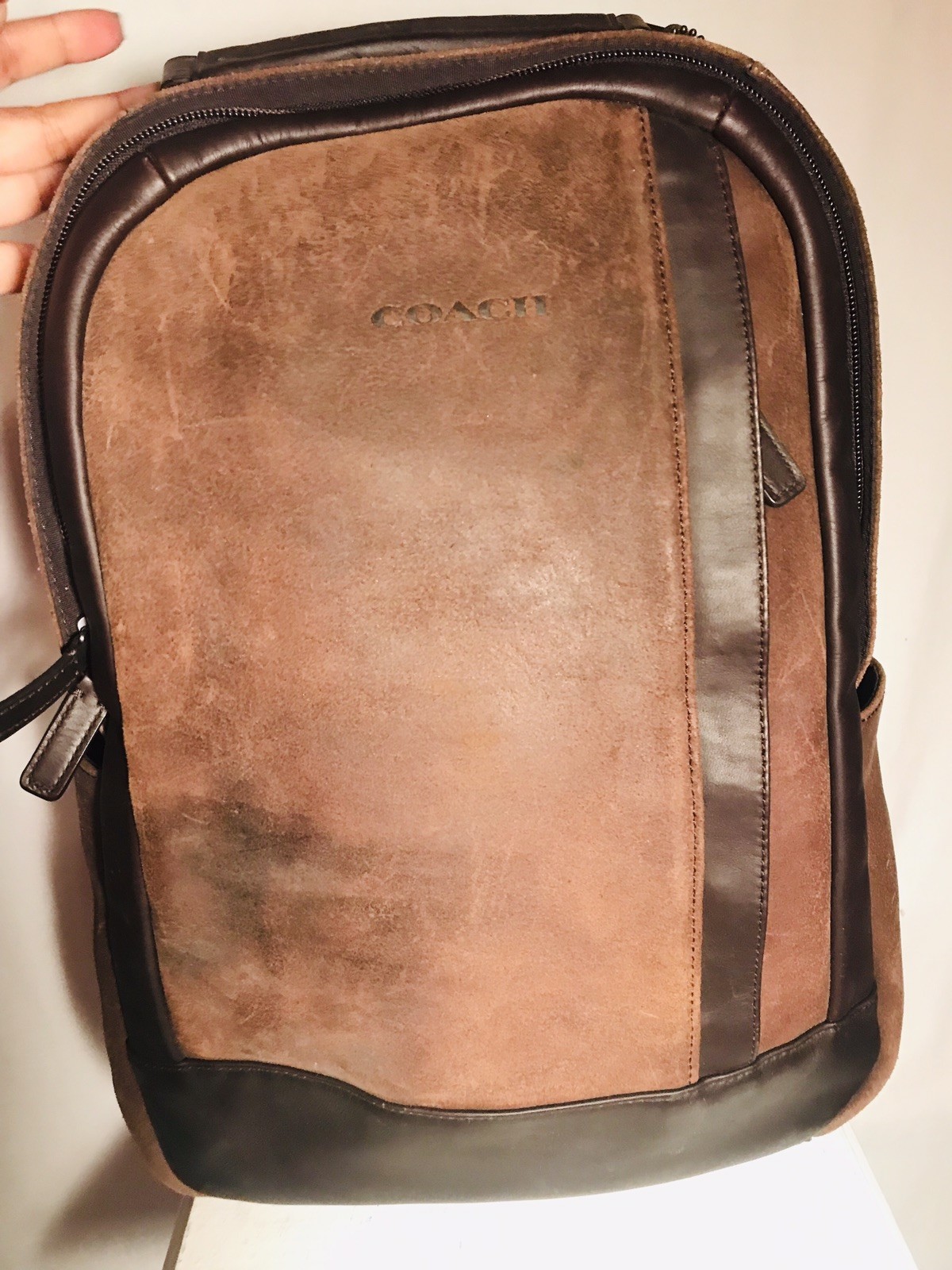 Coach Unisex Camden Leather Backpack Dark Brown, Rustic Brown D1461-F71060