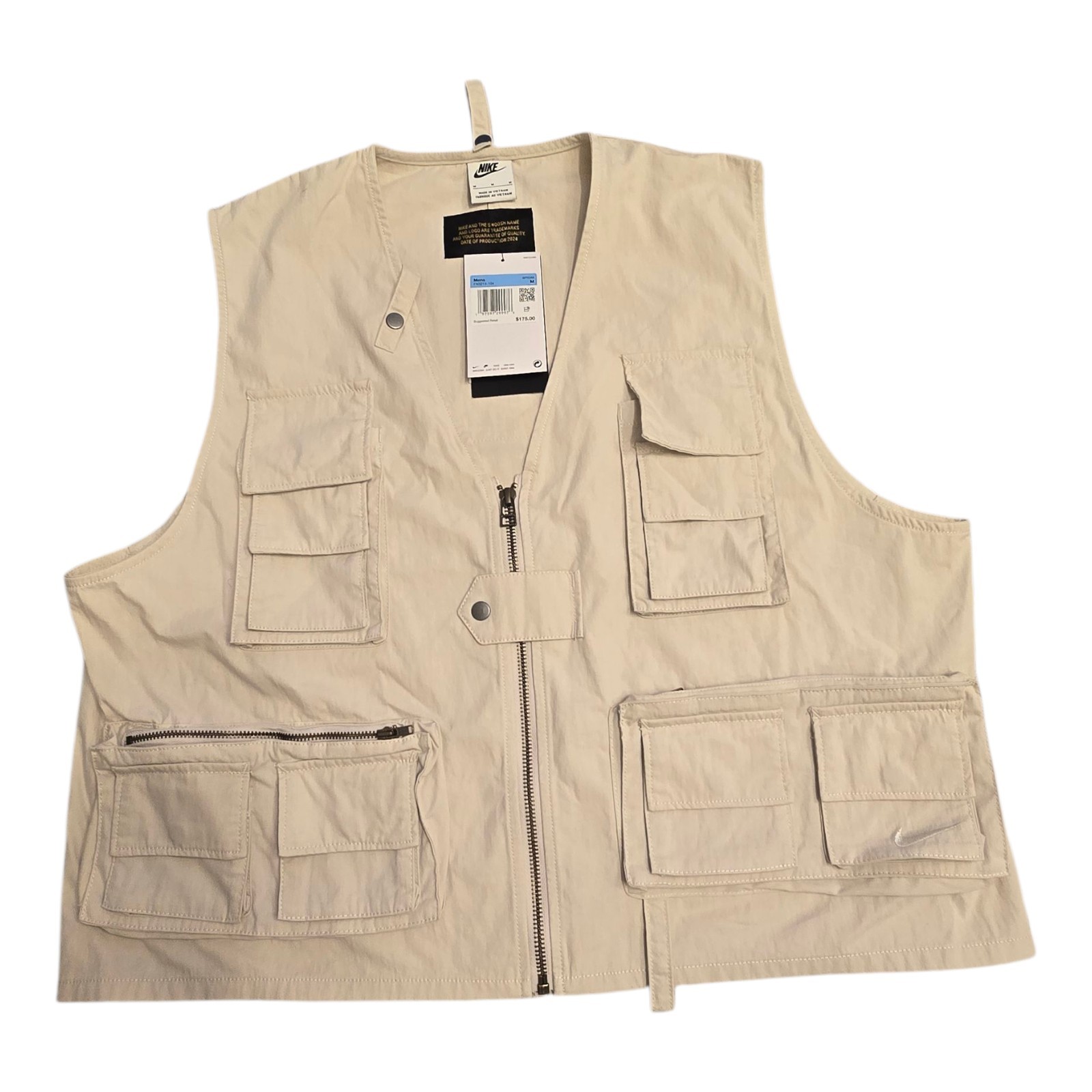 Nike Life Utility Fishing Vest Men’s M Light Orewood Brown FN3214-104 NWT