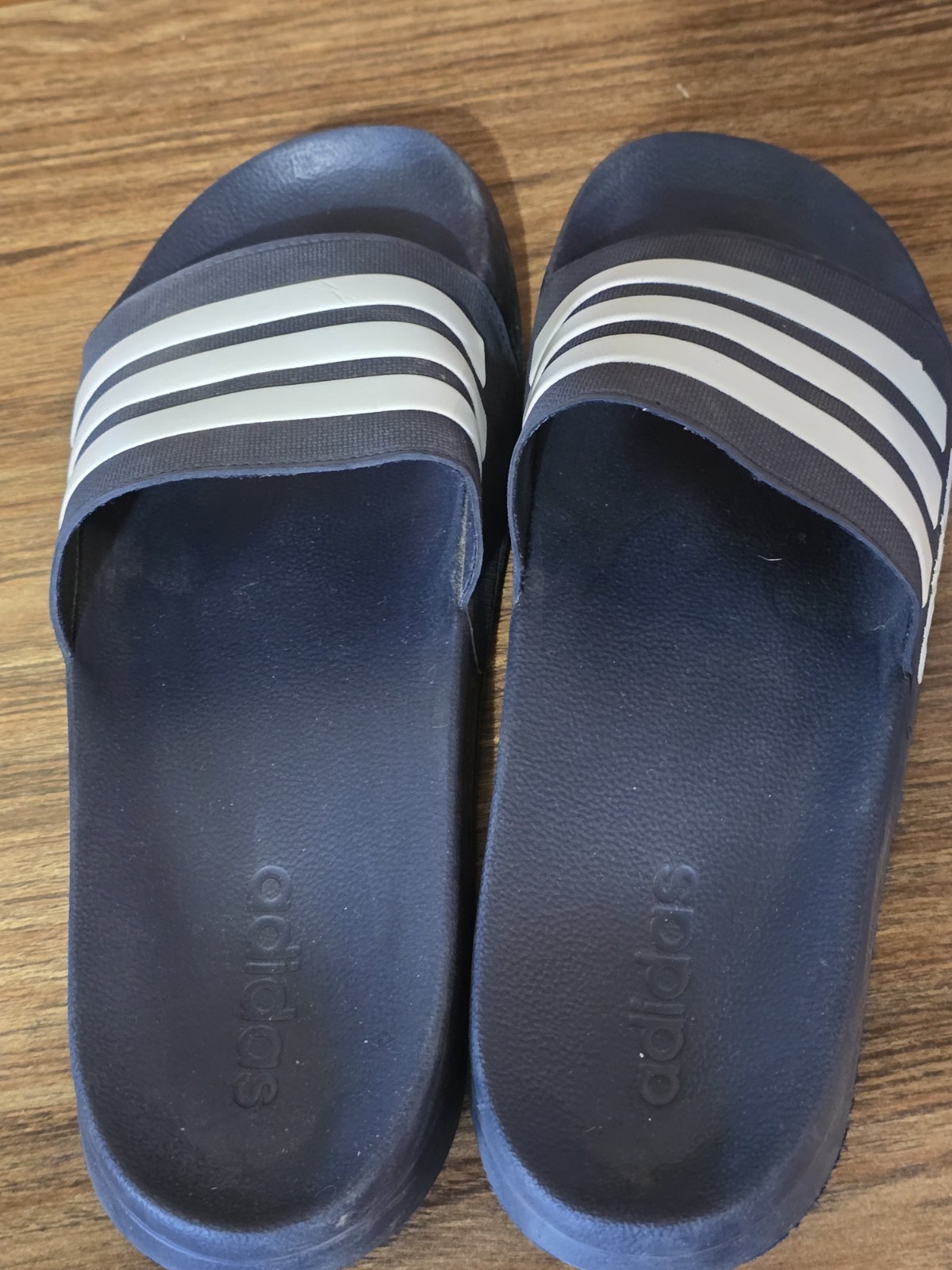 Adidas Men’s Cloudfoam Comfort Slides GZ5920 Pool Sandals Navy Blue White Sz 13