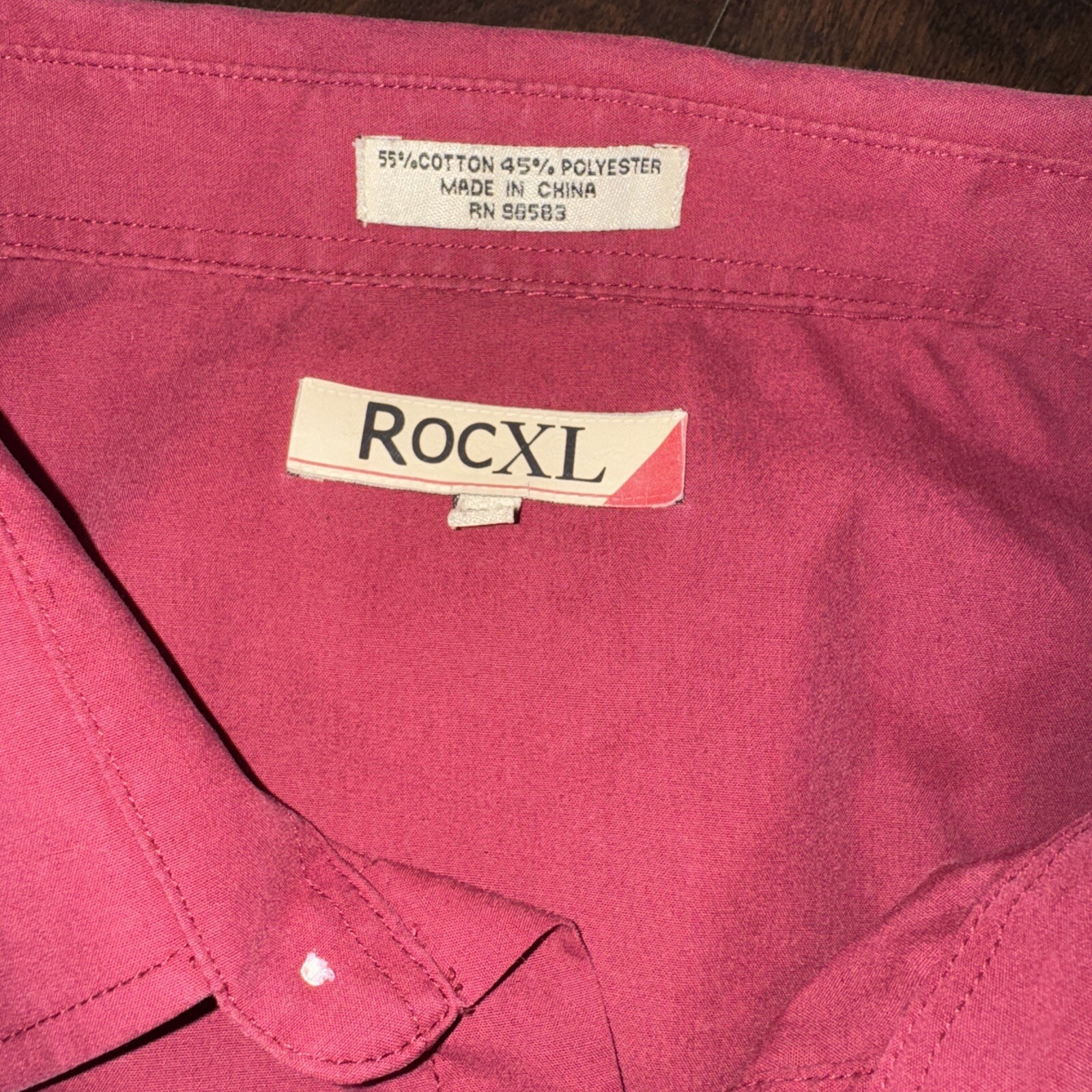 ROCXL Big & Tall Men’s Maroon Long Sleeve Western Pearl Snap Shirt 2XT