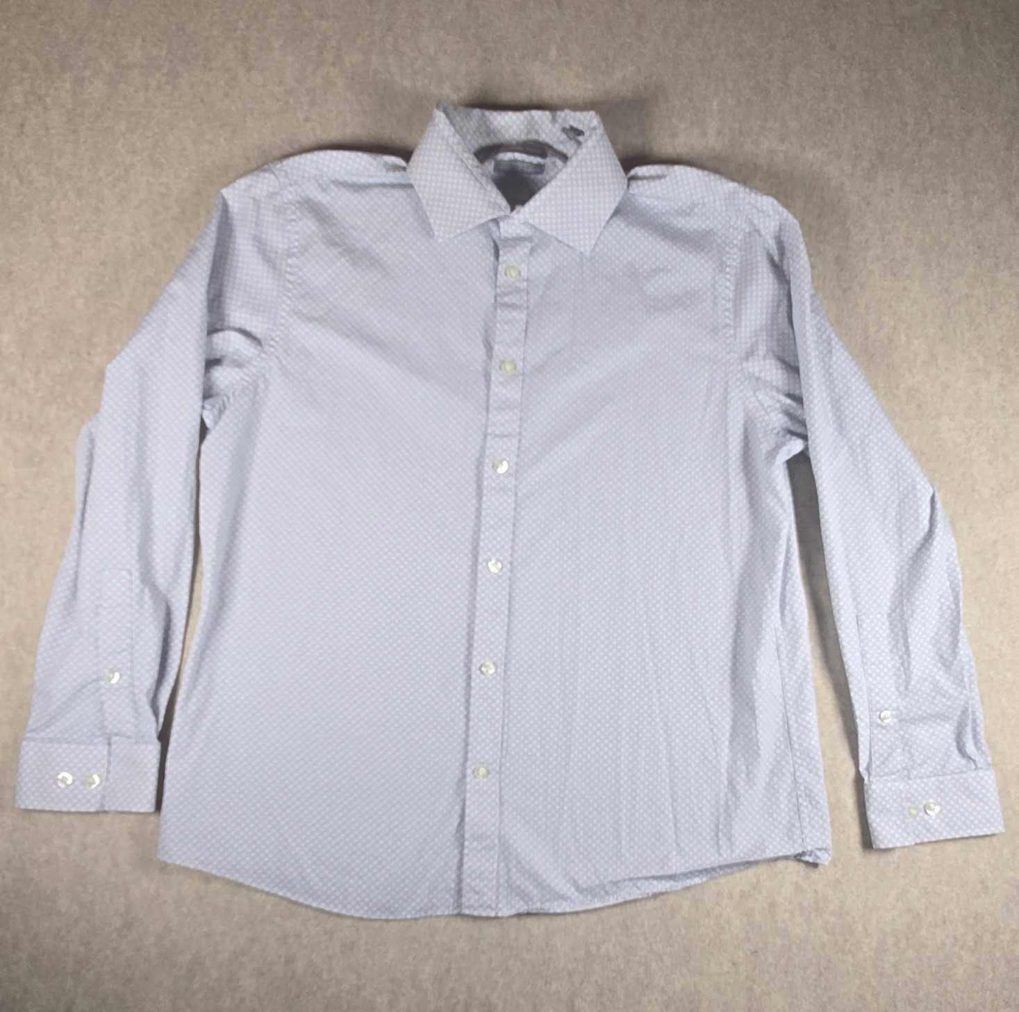 Michael Kors Men’s Slim Fit Dress Shirt 16.5 32/33 grey/White Polka Dot