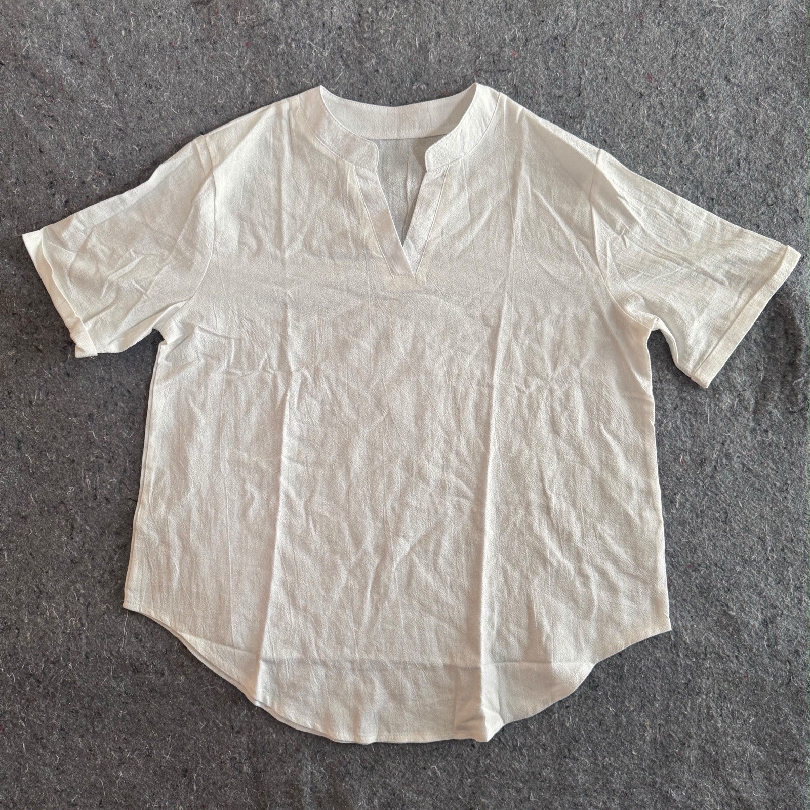 NWOT Women’s 3XL White 100% Cotton Split Neck Tunic Top Coastal Grandma Summer