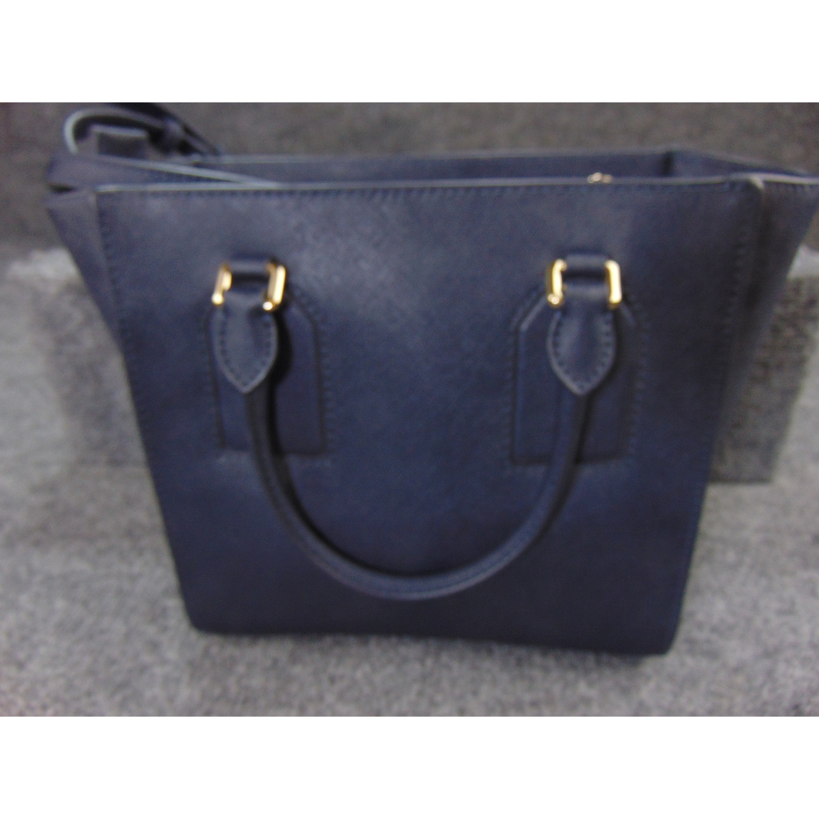 Michael Kors Savannah Satchel Navy Blue Saffiano Leather Crossbody 38F7GEYS2L