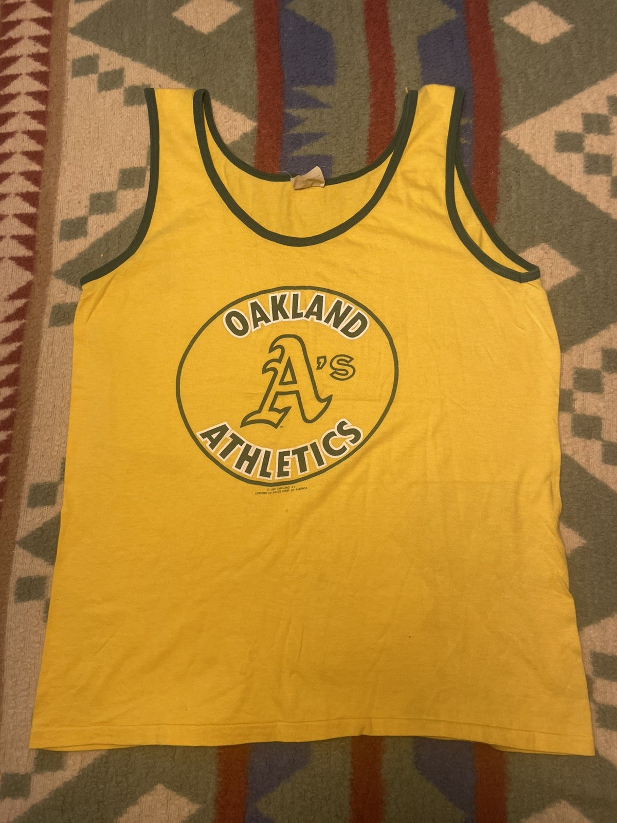 Vintage 1981 Oakland Athletics Medium Tank Top MLB Baseball Single Stitch Rare