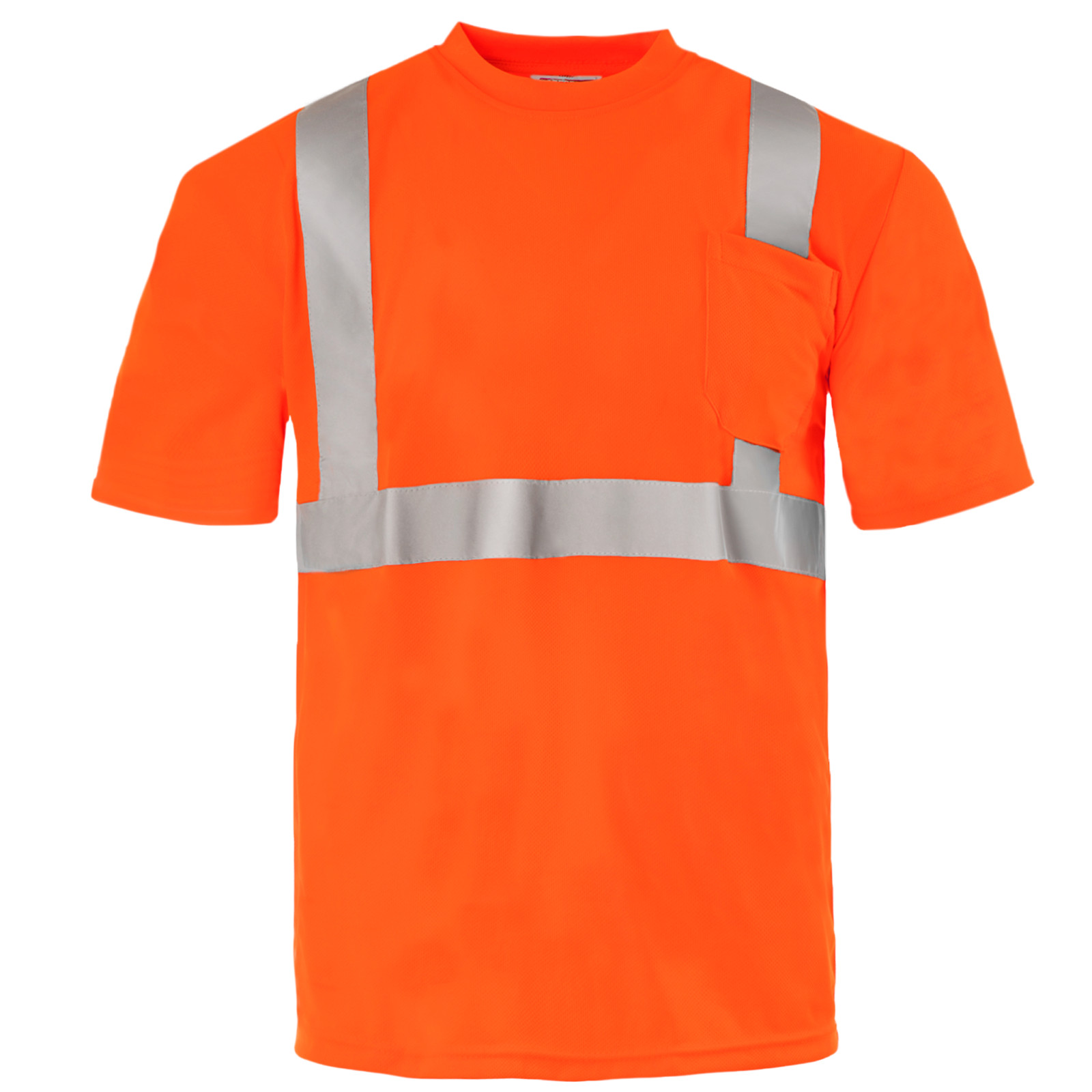 5 Pack Hi Vis T Shirt ANSI Class II Reflective Safety Orange Short Sleeve