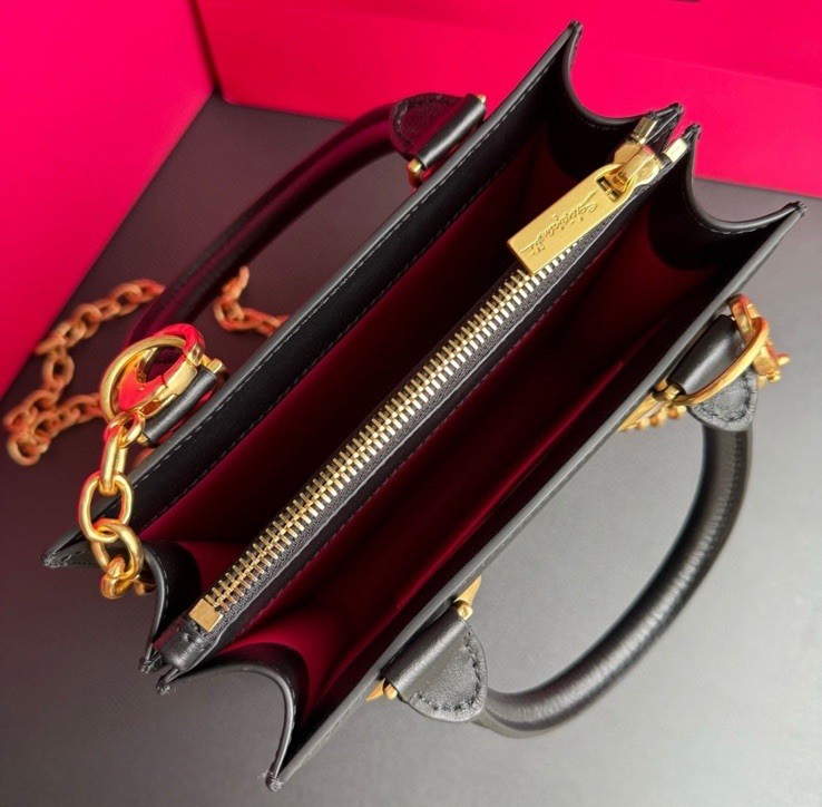 SCHIAPARELLI Style Large Black Leather Anatomy Bag.