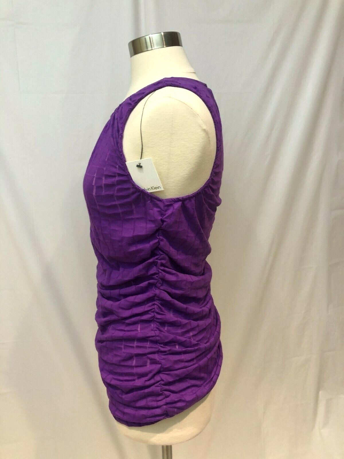 Calvin Klein Top Shirt Tank Sleeveless Tunic Blouse Purple CK Women’s Medium M