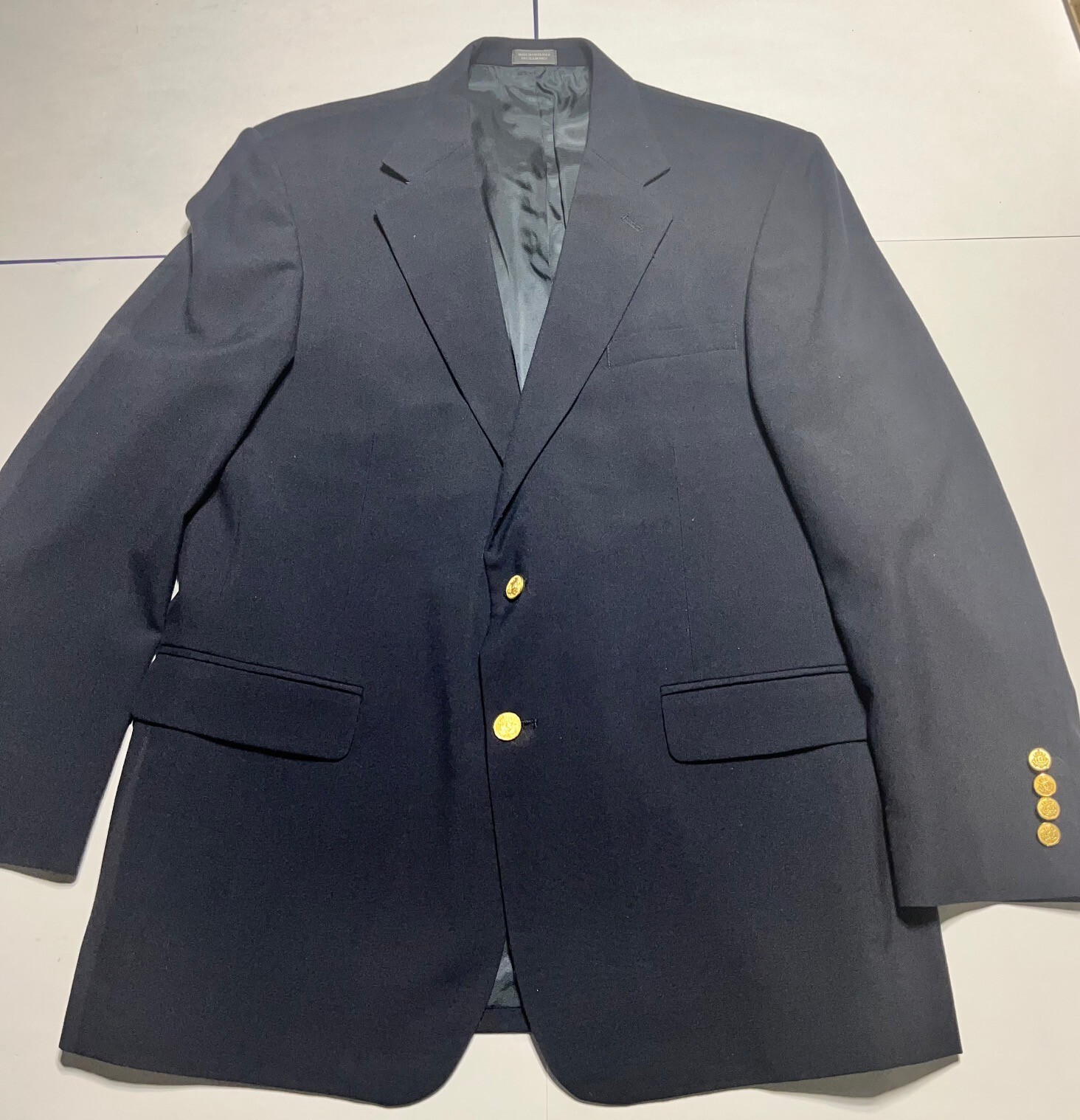 Tailors Row By Deansgate – Mens Navy Blazer 100% Worsted Wool Size 44 R