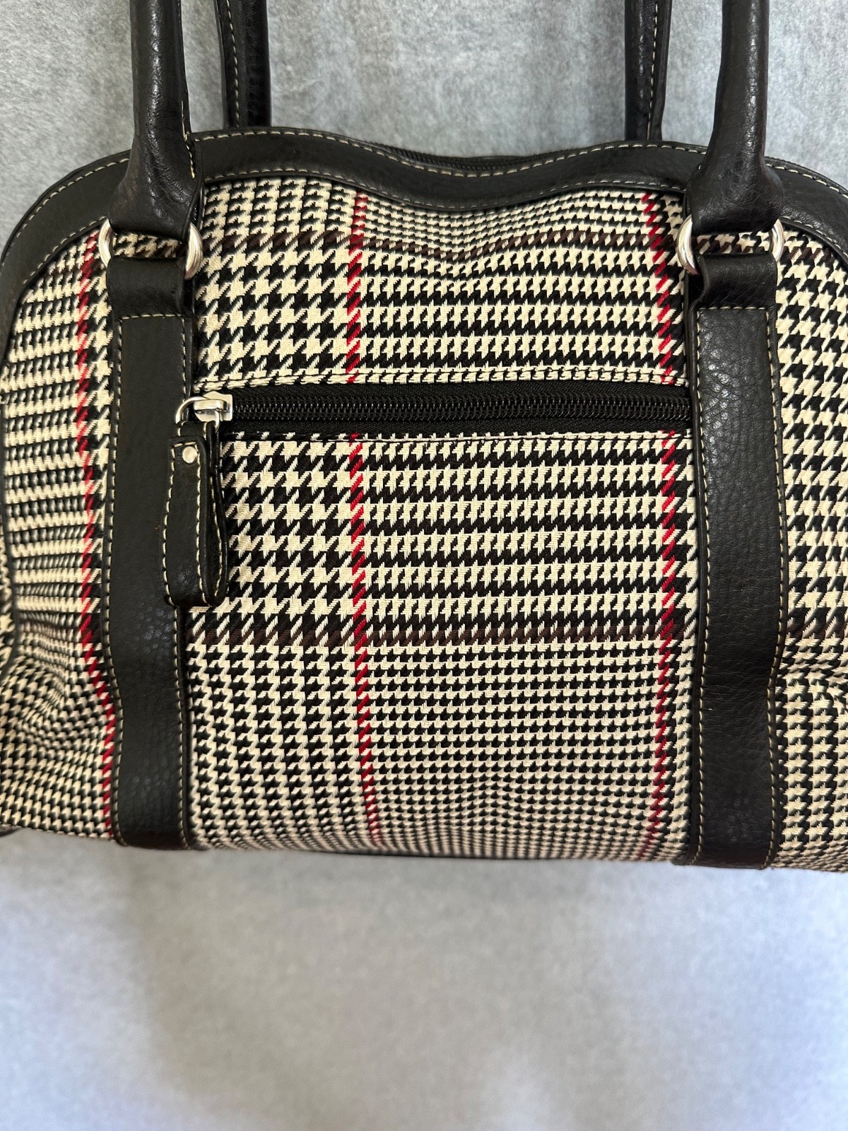 Chaps By Ralph Lauren Houndstooth Plaid Shoulder Bags Black or Brown You Choose