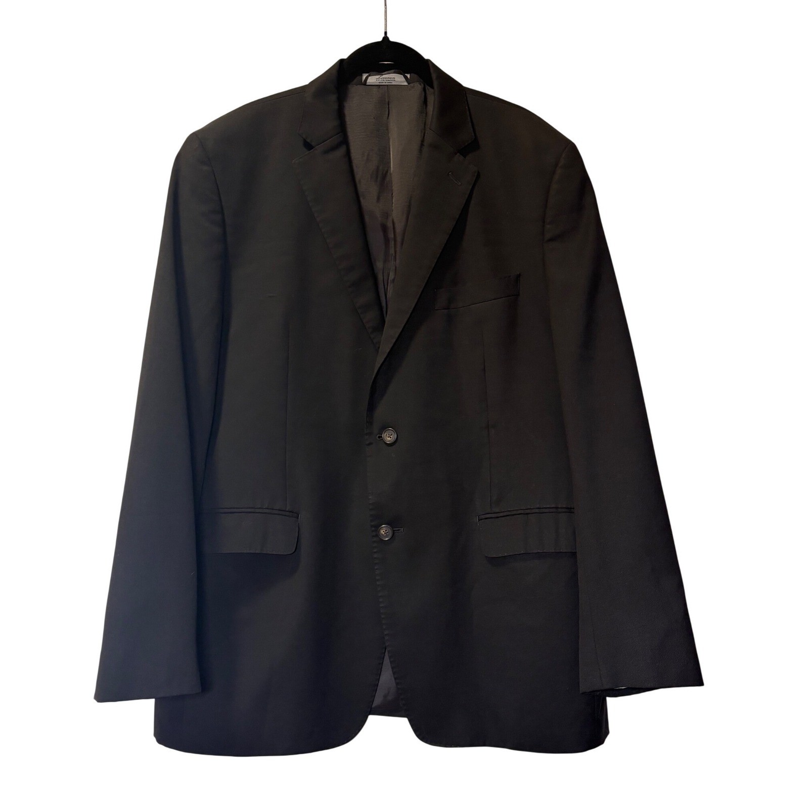 Lauren Ralph Lauren Mens 44R Black 100% Wool 2 Button Blazer Sport Coat Jacket
