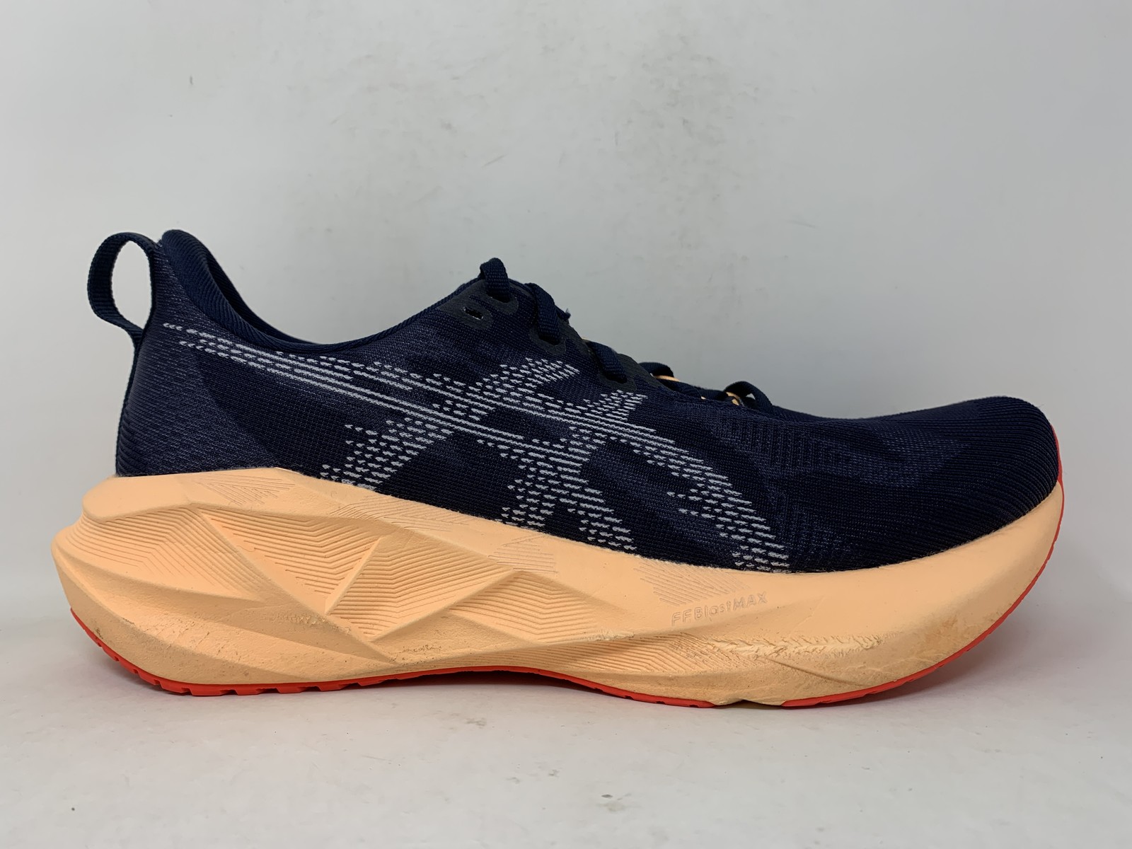 Men’s Asics Novablast 5, Midnight/Orange Glow, 8 D Medium US