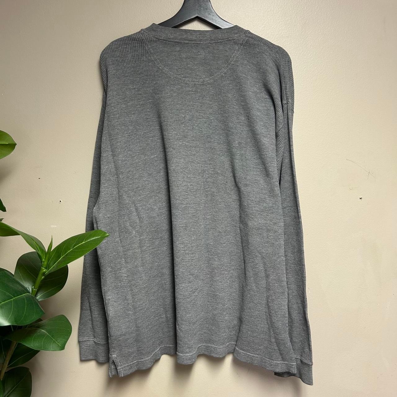 Faded Glory Vintage 2000s Waffle Knit Thermal Henley Shirt Grey Mens XL
