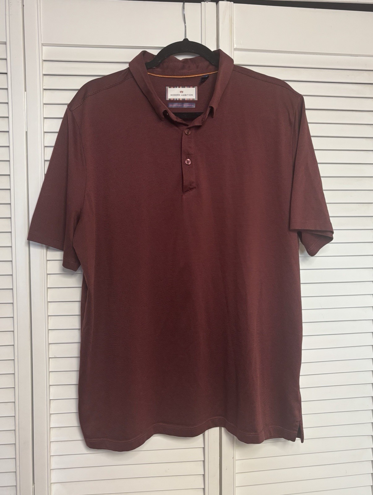 Modern Ambition Delightfully Technical Men’s Polo Lot 2 XL (Blue Burgundy)