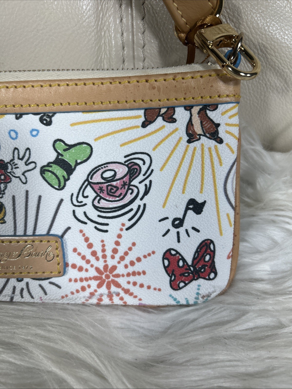 Dooney Bourke Disney Mickey Mouse Minnie Wristlet And Added Mautto Strap!