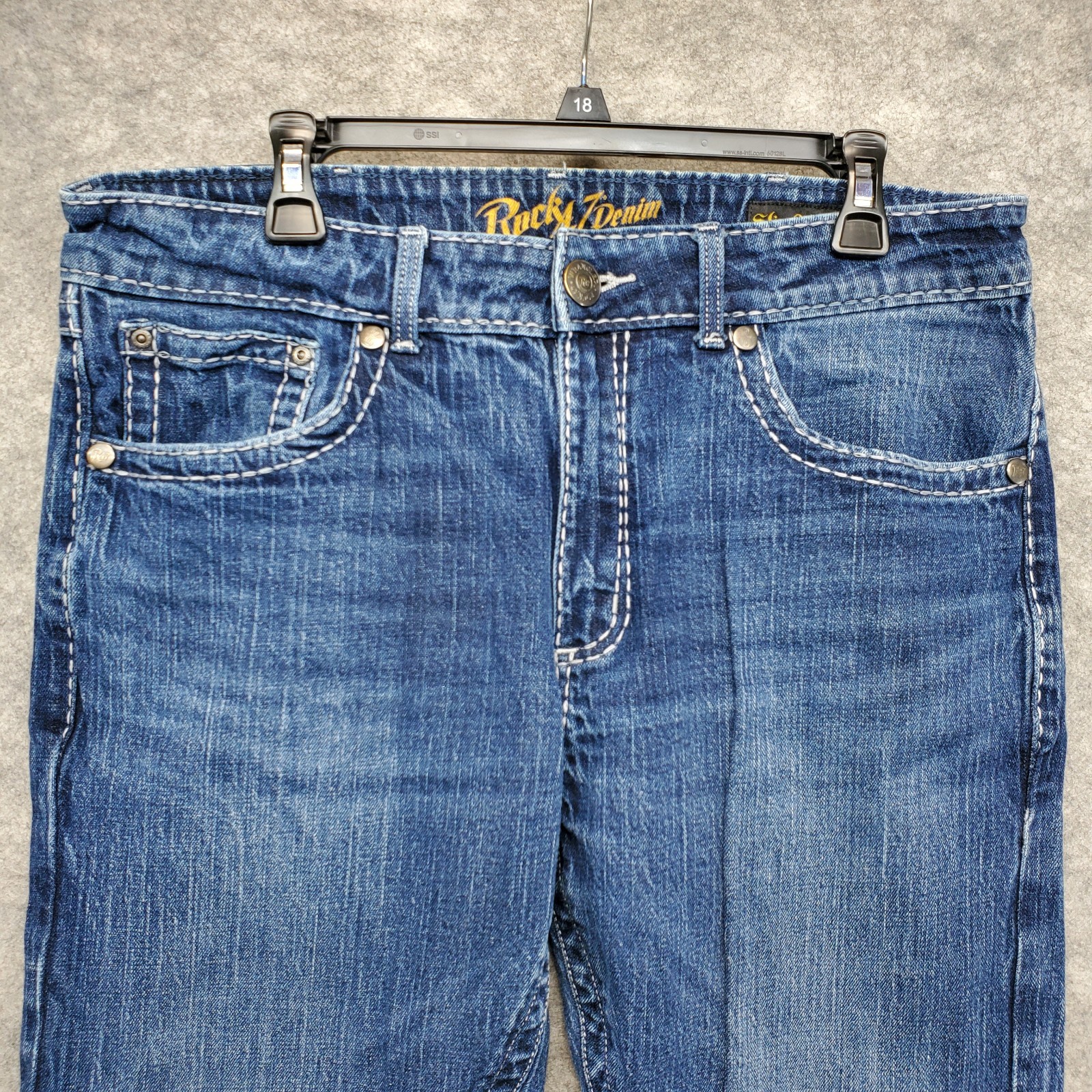 Rock 47 by Wrangler Jeans Men’s Size 36×32 Medium Blue Wash Slim Straight