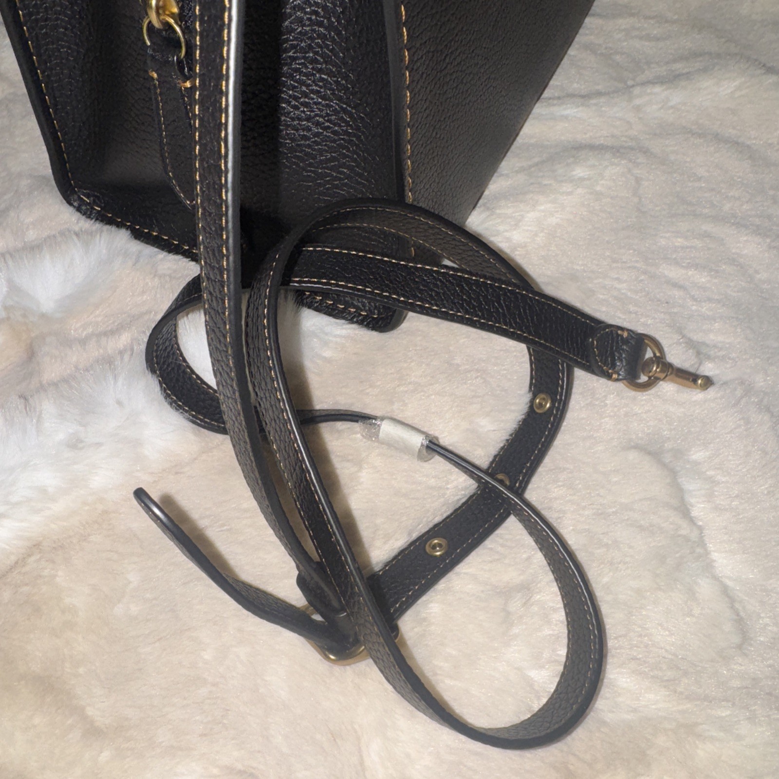 Coach 879 Glove-tanned Pebble Leather Cashin Tote 2 Black BNWT