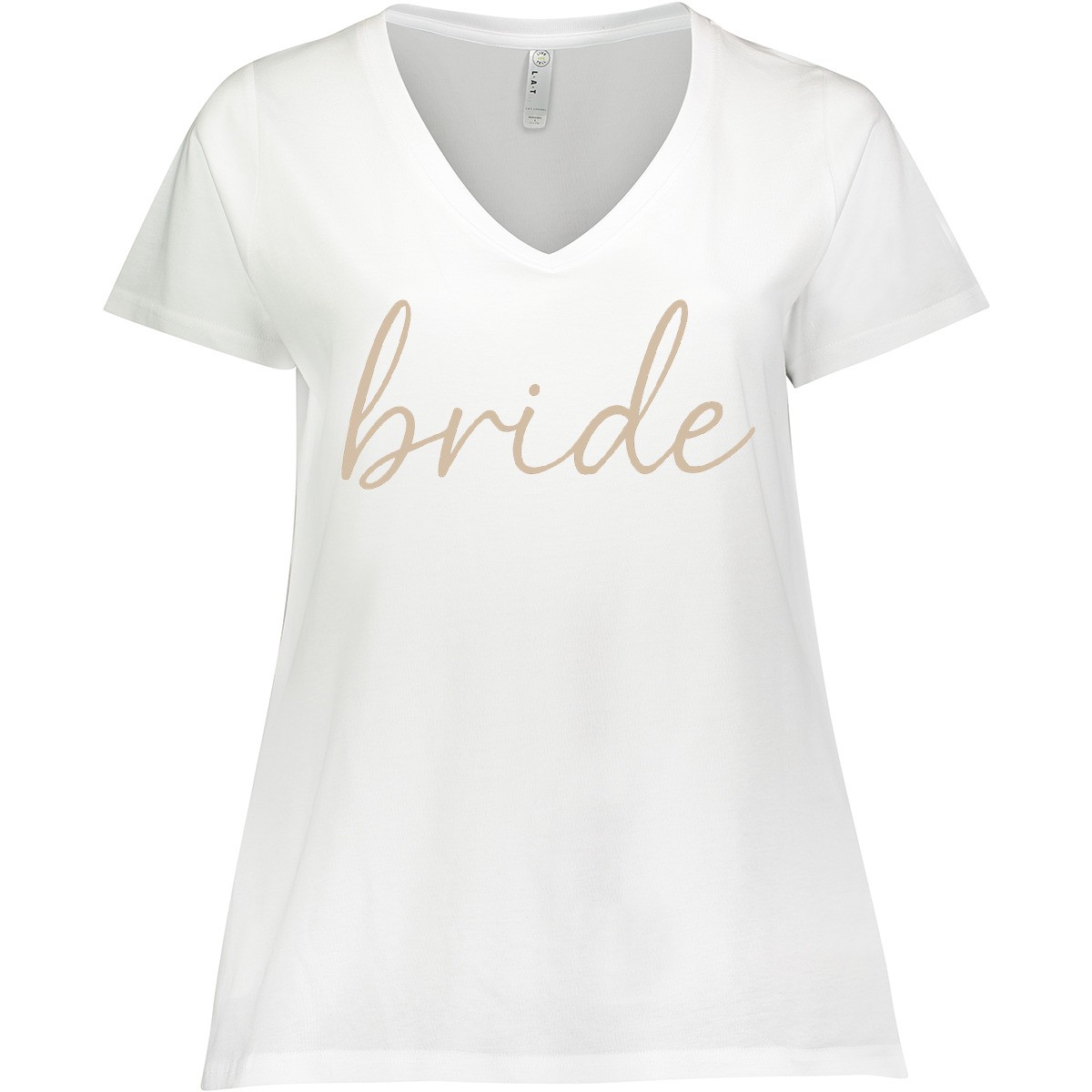 Inktastic Elegant Bride Script Minimalist Typography Women’s Plus Size V-Neck