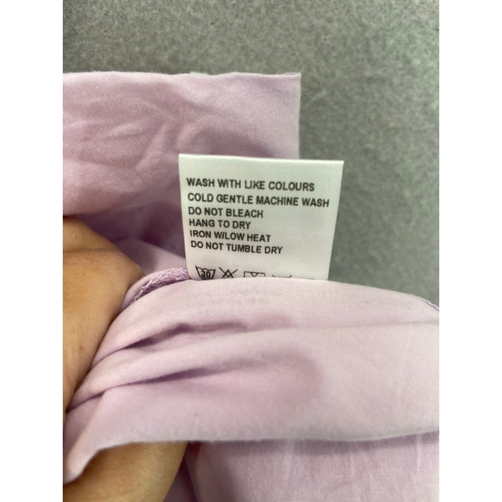 NWT Self Contrast Dress Womens Sz M Halter Midi Lavender Cotton Poplin Slit