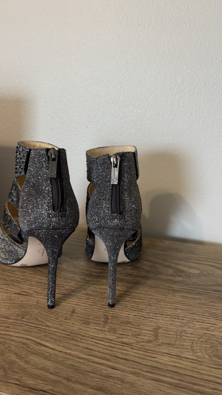 Jessica Simpson Pewter /black Stiletto Size9.5 M Worn Once