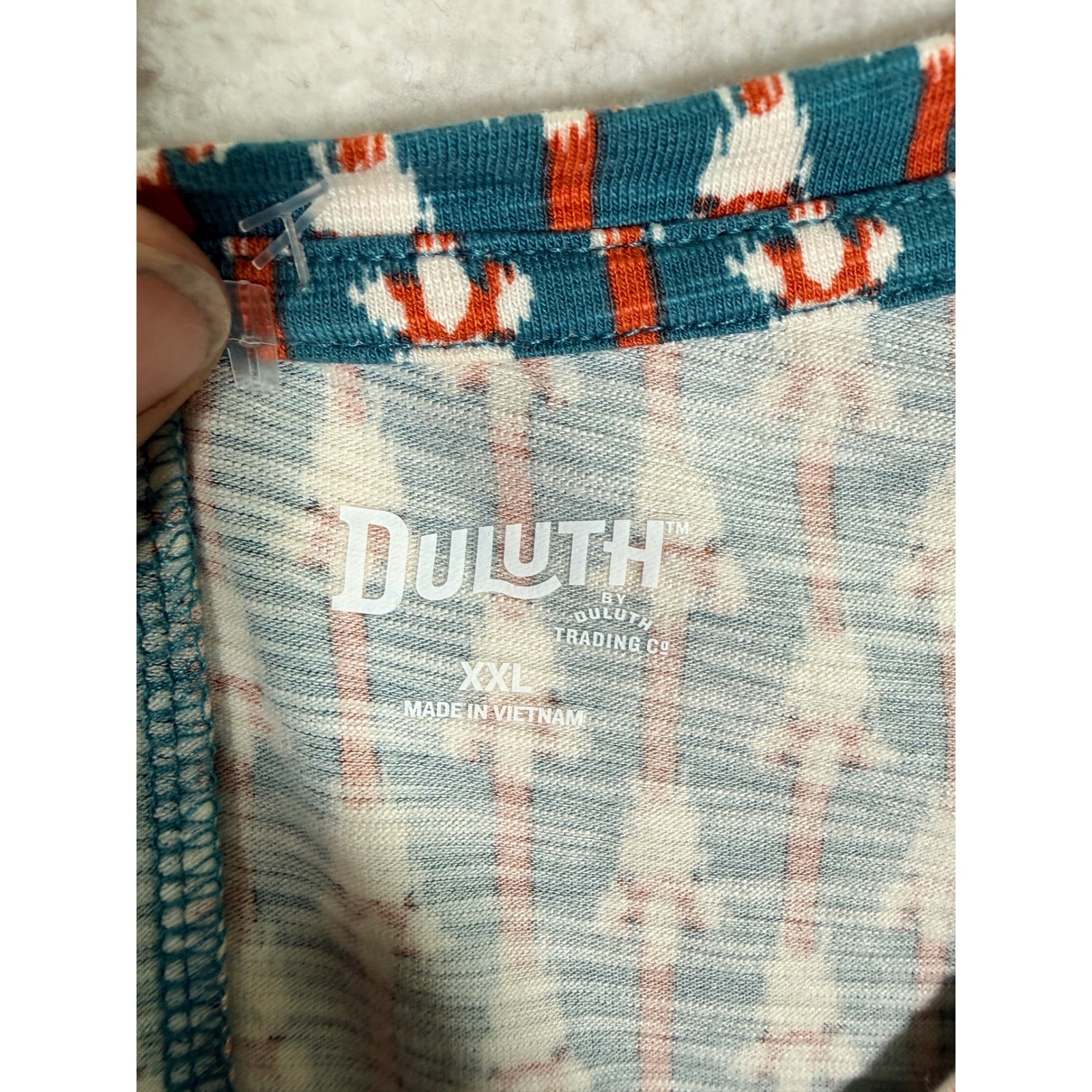 Duluth Trading Co Boho Ikat Print T-Shirt Dress XXL Soft Lyocell Cotton Stretch