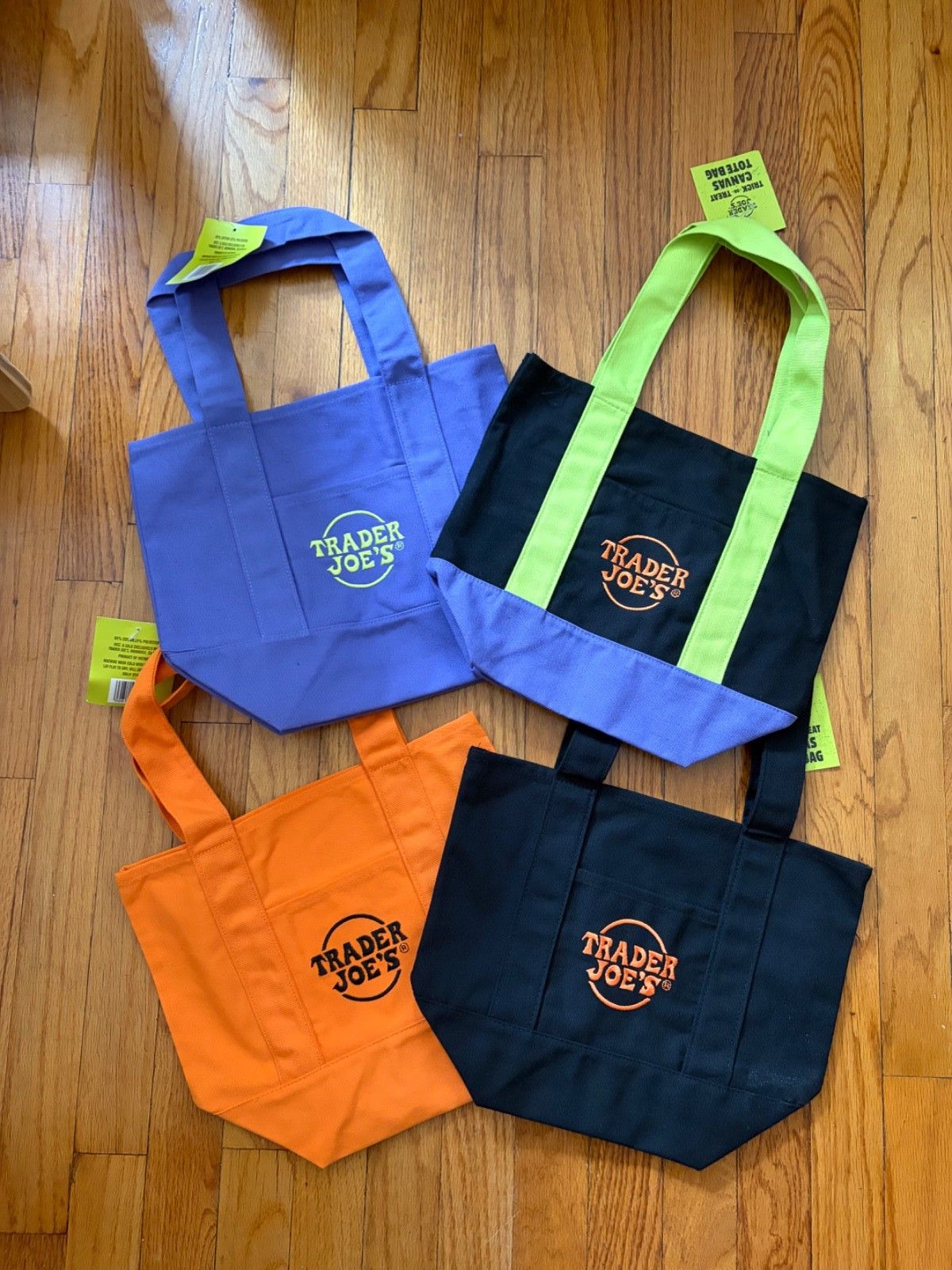 Trader Joes MINI CANVAS TOTE HALLOWEEN INDIVIDUAL tote bag (4 color options)