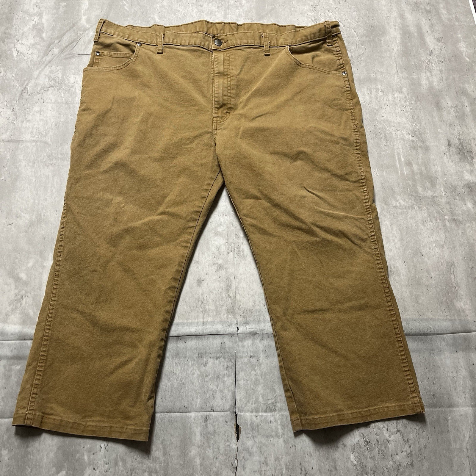 Dickies Pants Mens 44×30 (44×24)Brown Canvas Carpenter Relaxed Fit Straight