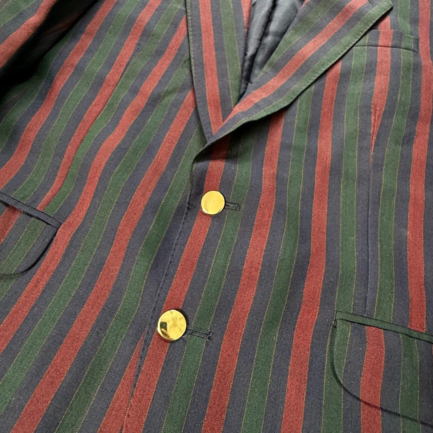 Vintage Brook Taverner Boating Regatta Blazer 40R Striped Wool Ivy Style Navy