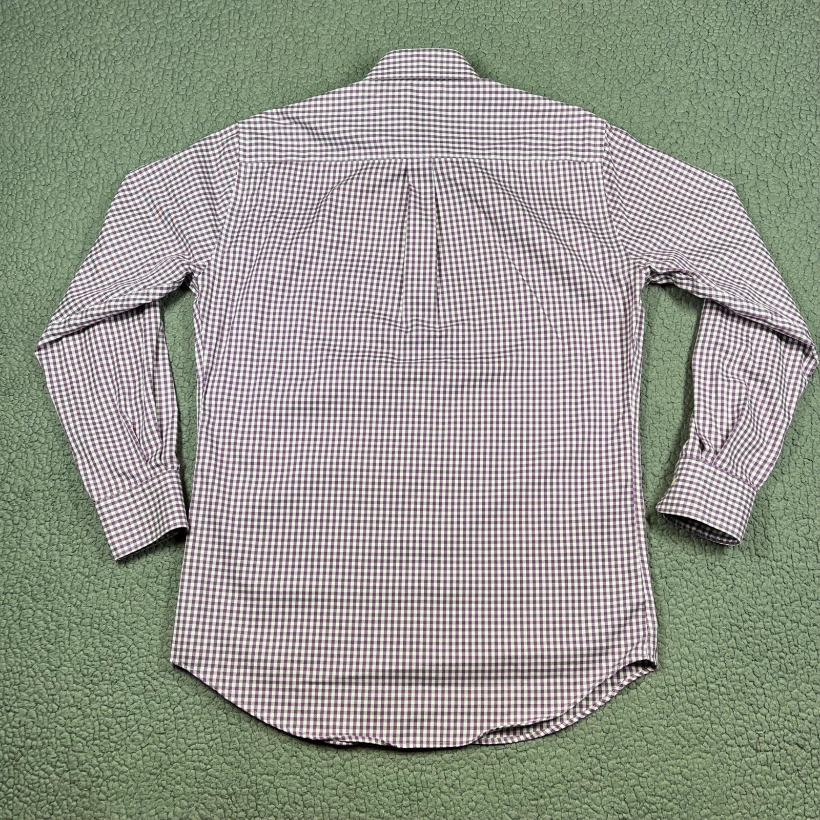 Peter Millar Nanoluxe Easy Care Mens Medium Purple Gingham Button Down Shirt