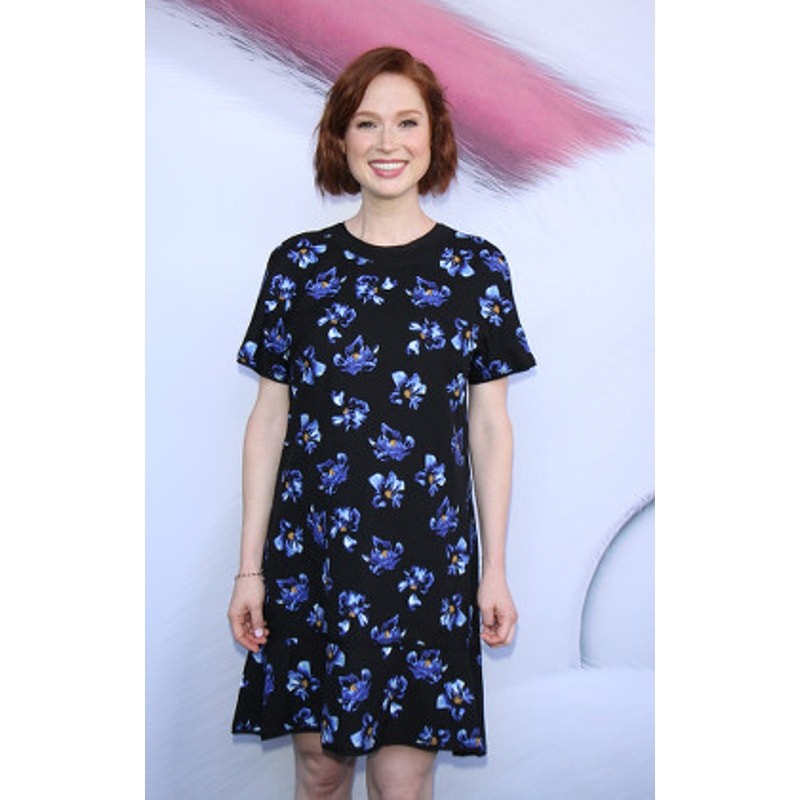 Proenza Schouler Floral Print Blue Black Tie Back Short Sleeve Mini Shift Dress