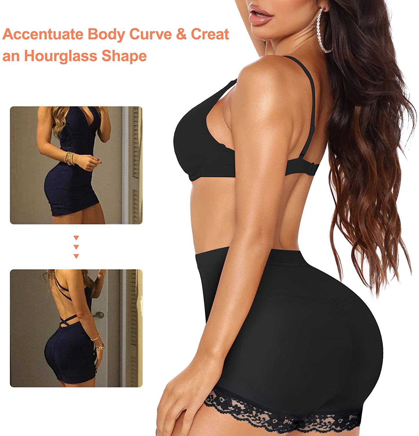 BUTT LIFTER HIP ENHANCER SHAPER GIRDLE GIRLSHORT UNDERWEAR PANTIES WITH PADDED