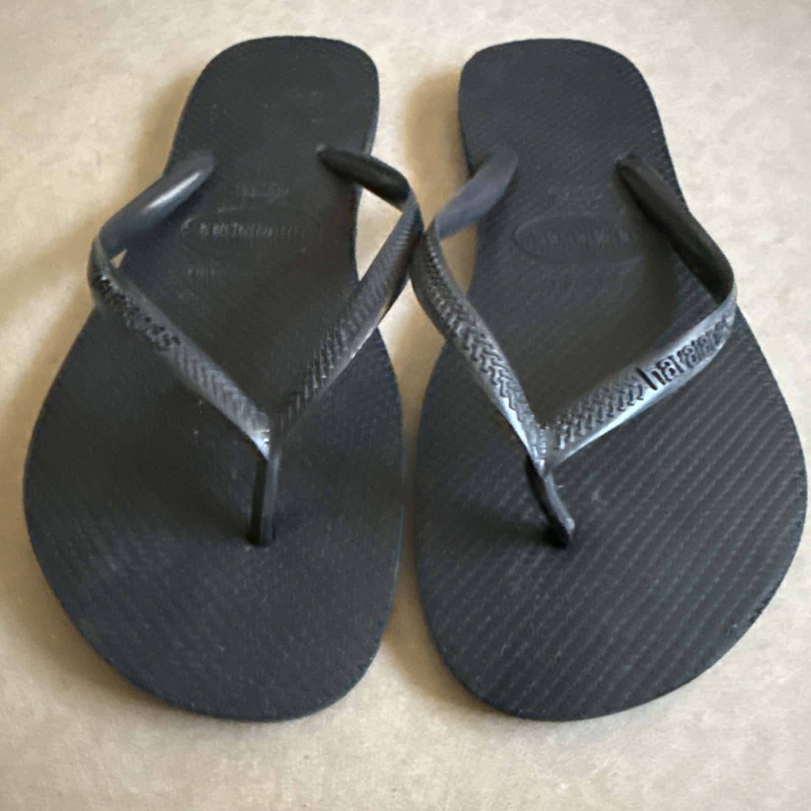 Havaianas Slim Black Classic Flip Flops 39/40 – Preowned Excellent Very Clean