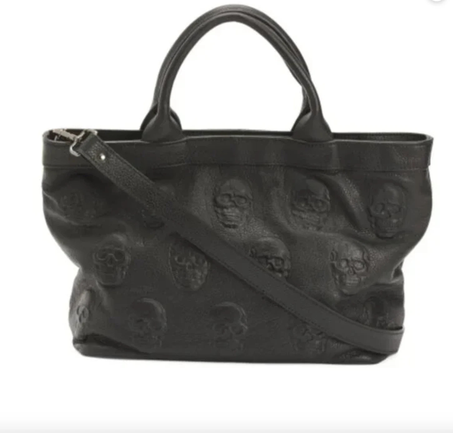 NWT IO Pelle Italia Skull Black Crossbody Bag Leather Made in Italy