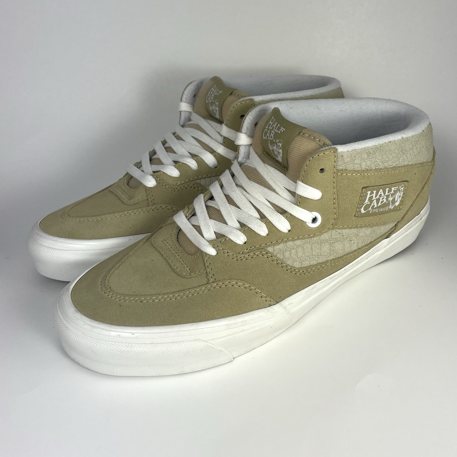Sz 10.5 – Vans Half Cab 33 DX Lux Croc Tan Beige Skate Rare Mens NEW