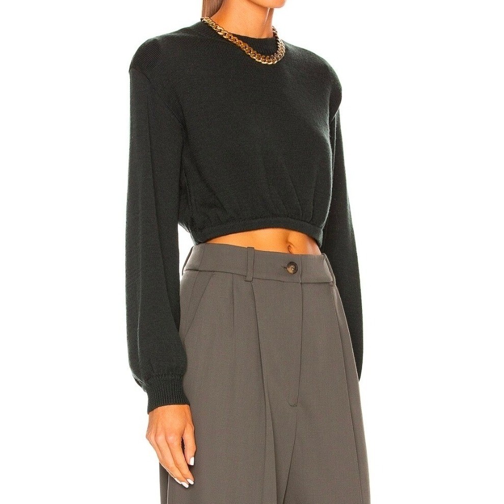 Atoir Size 10 The Storm Knit Wool Atlantic Green Cropped Sweater Hand Wash