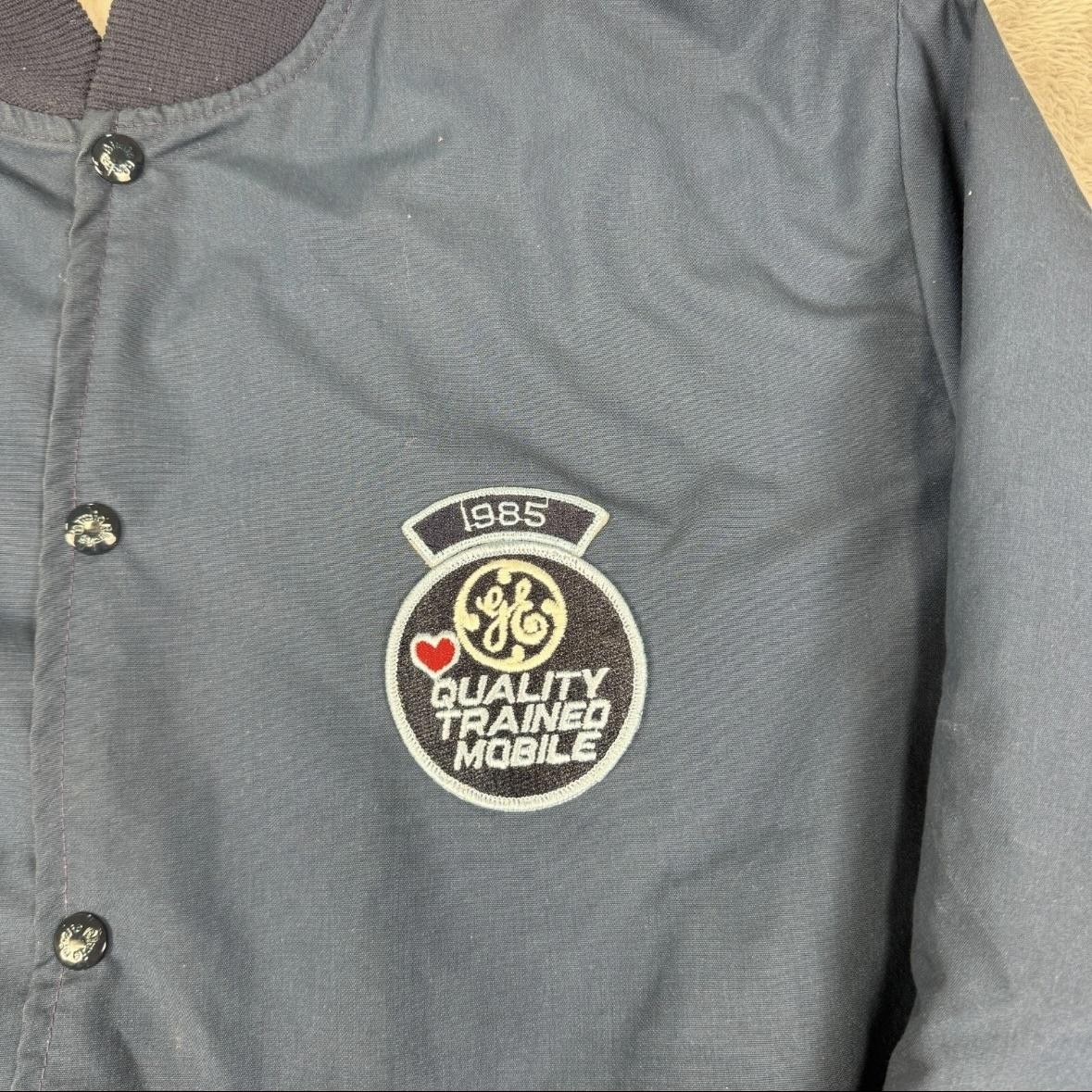 Vintage GE Jacket Mens Large 1985 Quality Trained Mobile Birdie USA Workwear 80s