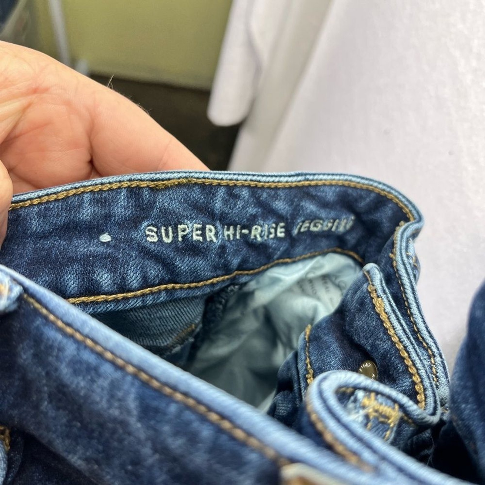 American Eagle Super Hi-Rise Jegging Jeans Womens 00 Super Stretch Denim 2199