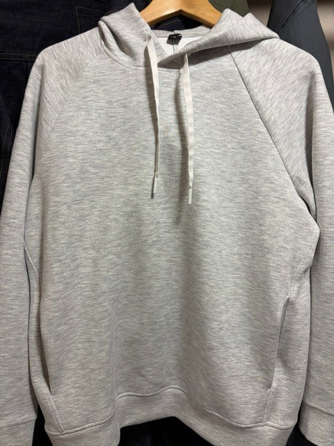 Lululemon Pullover Hoodie Mens XS Fits Like S Heathered Light Gray Spacer Knit.