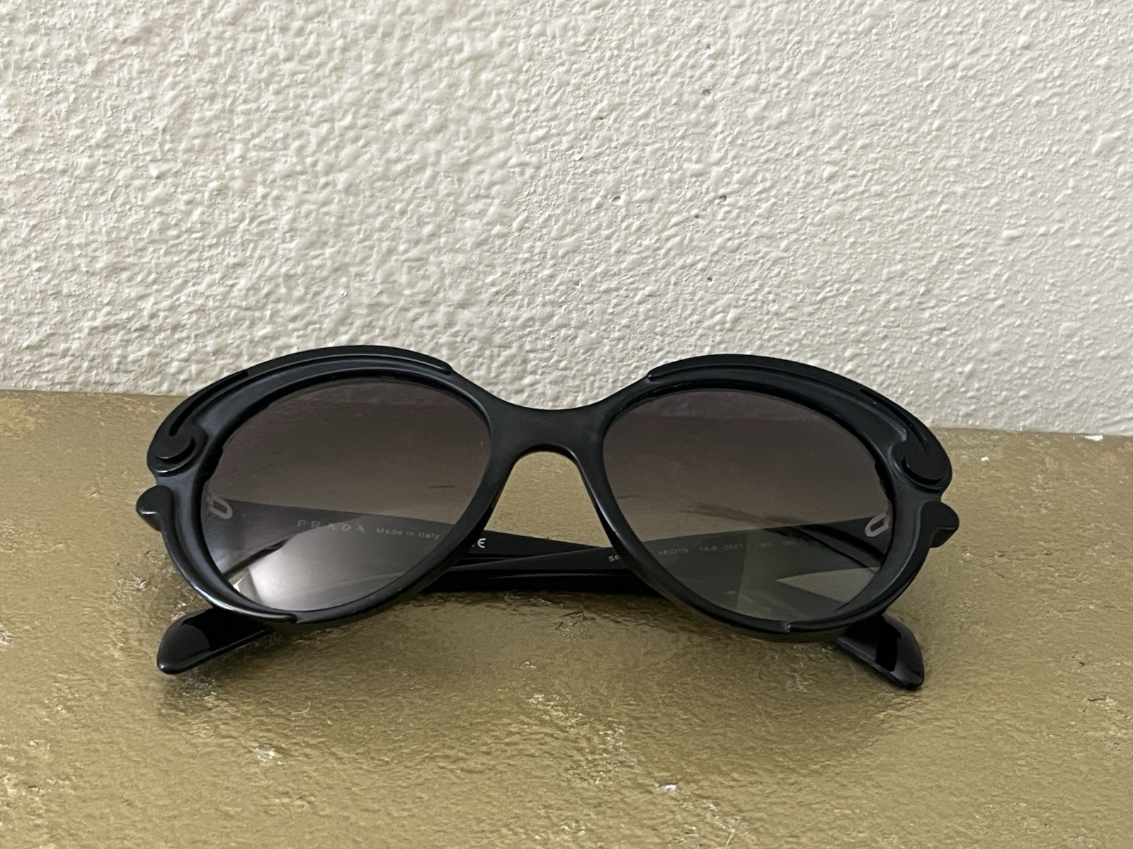 Prada Baroque Cat Eye Sunglasses Black SPR 28N 56-19-140