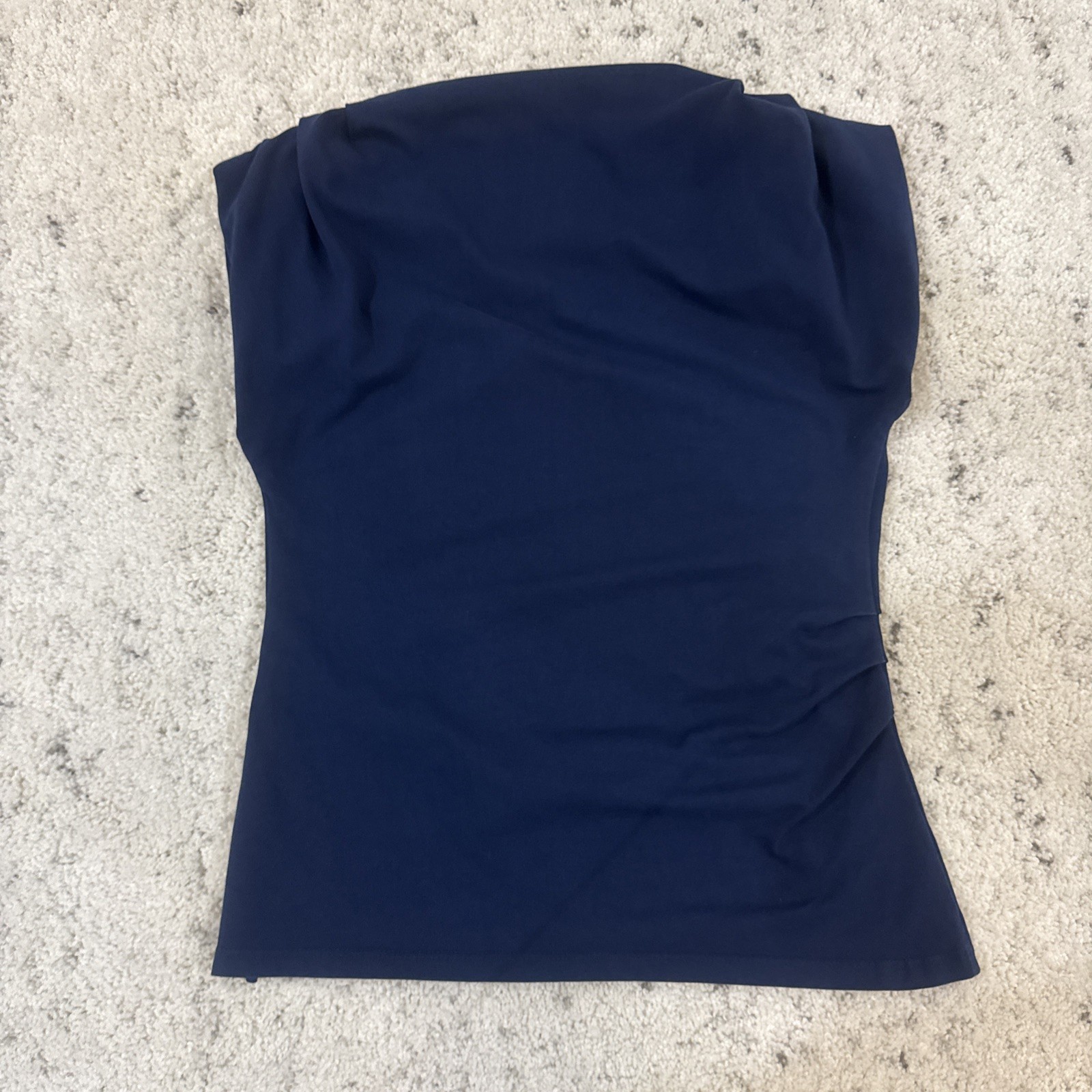Loft Pleated Side Slit Top in Navy Blue SizeM